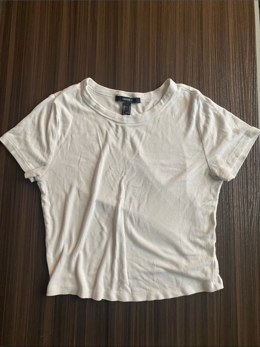 Forever 21 Cream Ribbed Short Sleeve Tee ‼️LISTED UNTIL JUNE 5th‼️
